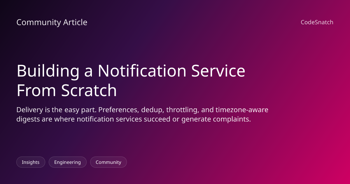 Building a Notification Service From Scratch | Community | CodeSnatch